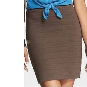 Express‎ Bandage Mini Skirt Bodycon Stretch in Light Mocha Size 10